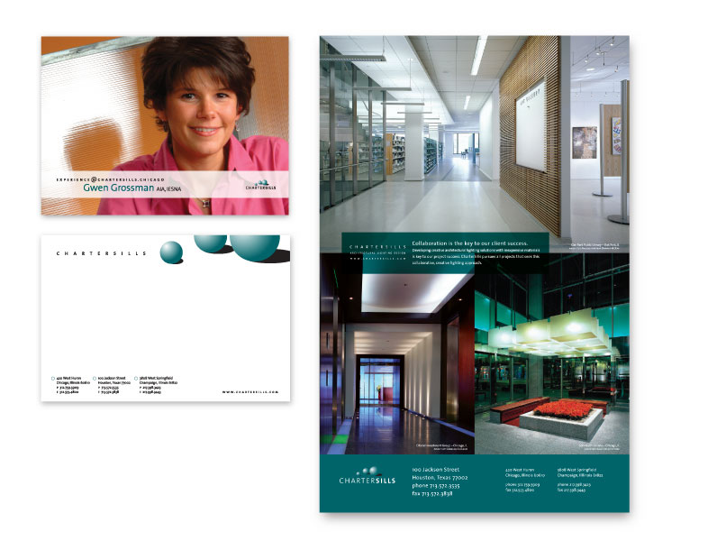 Creative work for CharterSills Architectural Lighting Design by Urbana IL Designer Kurt Bielema